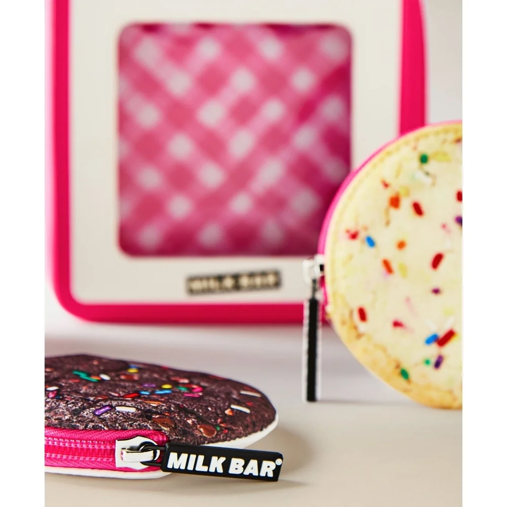 Bath Body Works Milk Bar Cookies 3 Piece Cosmetic Bag Fun Gift Set New RARE